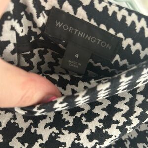 Worthington Monochrome Houndstooth Skirt